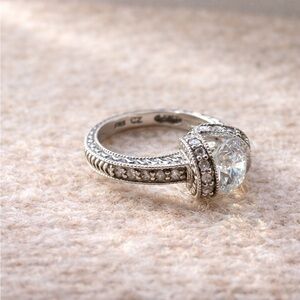 Sterling Silver CZ Halo Ring – Size 6 – Thailand 925